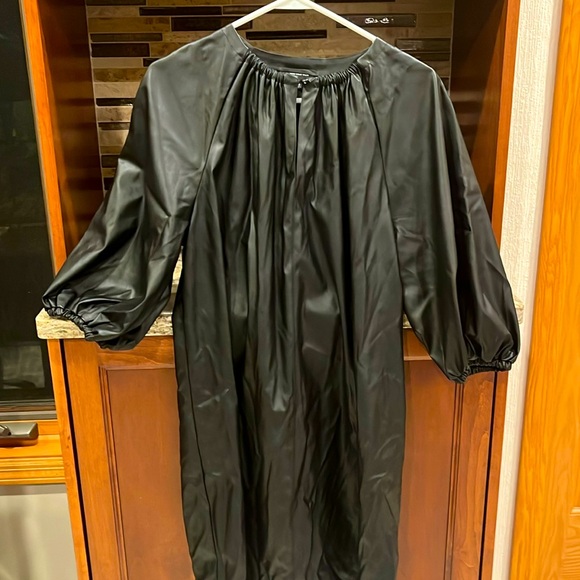 Who What Wear Black Pleather Dress - Picture 1 of 3